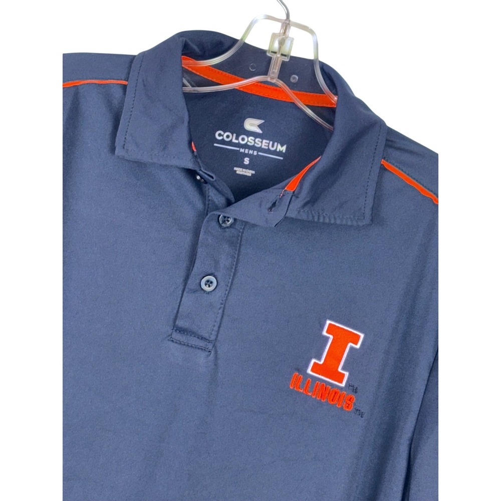 Colosseum Illinois Men's Small Fighting Illini Polo Shirt‎ NCAA Football NEW